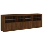 vidaXL Buffet avec lumières LED chêne marron 202x37x67 cm