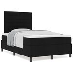 vidaXL Lit à Ressorts avec Matelas Noir Petit Double en Tissu