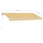 vidaXL Auvent automatique sur pied 400x350 cm Jaune/Blanc