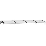 vidaXL Auvent de porte Noir et transparent 350x75 cm Polycarbonate