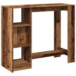 vidaXL Table de bar avec étagère vieux bois bois d'ingénierie