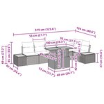 vidaXL Ensemble de canapé de jardin 7 Pièces Noir Poly rotin