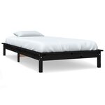 vidaXL Cadre de lit sans matelas noir bois massif