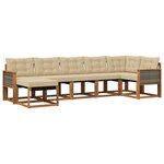 vidaXL Ensemble de canapés d'extérieur 7 pc Naturel et Beige