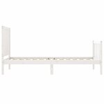 vidaXL Cadre de lit avec tête de lit blanc petit simple bois massif