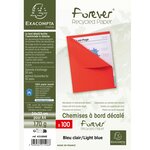 Paquet De 100 Chemises Forever® 170 À Bord Décalé - 24x32cm - Bleu Clair - X 5 - Exacompta