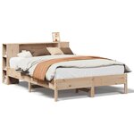 vidaXL Lit bibliothèque sans matelas 140x190 cm bois de pin massif