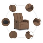 vidaXL Fauteuil inclinable électrique marron tissu