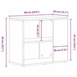 Buffet vidaXL noir en chêne 60x30x50 cm en bois composite