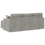 vidaXL Canapé Gris clair 198 x 134 x 80 cm Velours