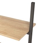 vidaXL Étagère inclinée à 3 niveaux Marron clair et noir 64x34x116 cm