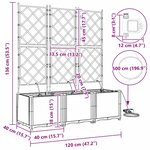vidaXL Jardinières de jardin 1 pc Marron 120 x 40 x 142 cm Plastique