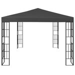 vidaXL Tonnelle avec guirlande lumineuse à LED 3x4 m Anthracite