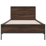 vidaXL Cadre de lit chêne marron 90x200 cm bois d'ingénierie et métal