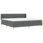 vidaXL Lit box spring avec matelas gris foncé  200 x 200 cm