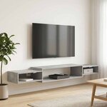 vidaXL Meuble TV mural Montage mural Gris béton 180 x 28 x 21 cm