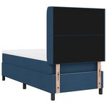 vidaXL Lit à ressorts avec matelas et LED bleu 90 x 200 cm  tissu.