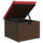 vidaXL Ensemble de Canapés 5 Pièces Marron et rouge polyrotin