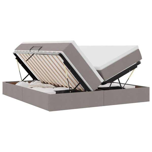 vidaXL Lit avec rangement et matelas Taupe 180 x 200 cm Polyester