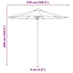 vidaXL Parasol de Jardin Crème Blanc 270x260 cm Bambou