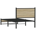 vidaXL Cadre de lit en métal sans matelas chêne sonoma 75x190 cm