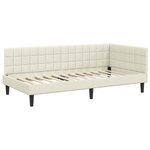 vidaXL Cadre de lit d'angle avec matelas 2 pc Crème 100 x 200 cm