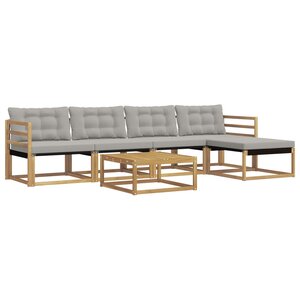 vidaXL Ensemble de canapés d'extérieur 6 pc Blanc et gris clair