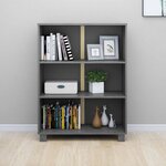 vidaXL Bibliothèque HAMAR Gris foncé 85x35x112 cm Bois de pin massif