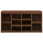 vidaXL Banc à chaussures Chêne fumé 103x30x48 cm Bois d'ingénierie