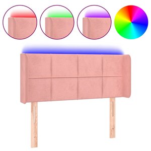 vidaXL Tête de lit à LED Rose 93x16x78/88 cm Velours