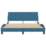 vidaXL Cadre de lit avec LED sans matelas bleu 160x200 cm velours