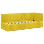 vidaXL Cadre de lit d'angle Jaune 80 cm x 200 cm tissu