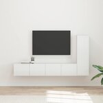 vidaXL Ensemble meuble TV 3 Pièces Blanc brillant Bois d'ingénierie
