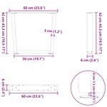 vidaXL Pieds de table basse en forme de V  2 pièces  acier naturel  60 x (42-43 3) cm