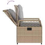 vidaXL Ensemble à manger de jardin et coussins 3 Pièces Beige poly rotin