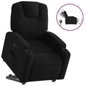 vidaXL Fauteuil inclinable électrique noir tissu