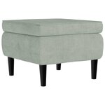 vidaXL Fauteuil à oreilles avec tabouret gris clair velours
