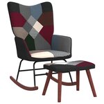 vidaXL Chaise à bascule avec tabouret Patchwork Tissu