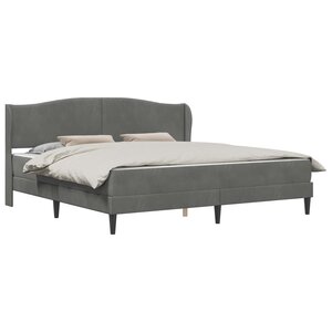 vidaXL Cadre de lit avec tête de lit Gris foncé 180 x 200 cm Velours
