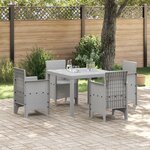 vidaXL Ensemble salle à manger jardin 5 pièces gris clair en poly rotin
