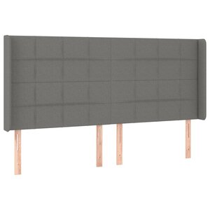 vidaXL Tête de lit avec oreilles Gris foncé 163x16x118/128 cm Tissu