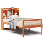 vidaXL Lit bibliothèque sans matelas cire marron 75x190 cm pin massif