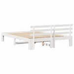 vidaXL Cadre de lit en bois blanc Blanc Bois 150 x 200 cm Durable