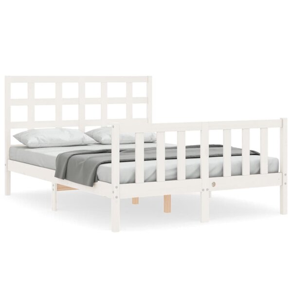 vidaXL Cadre de lit sans matelas blanc 120x200 cm bois de pin massif