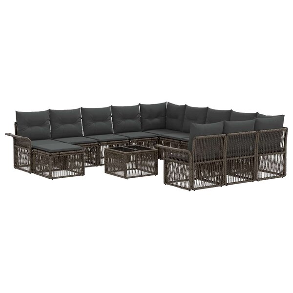 vidaXL Ensemble de canapé de jardin 13 Pièces Gris et Gris foncé