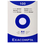 Etui de 100 fiches BRISTOL 210x297 A4 Blanc Uni EXACOMPTA