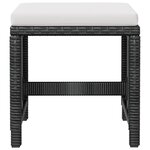 vidaXL Salon de jardin encastrable 13 Pièces Rotin et bois d'acacia Noir