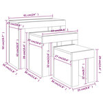 vidaXL Tables basses gigognes 3 Pièces sonoma gris bois d'ingénierie