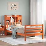 vidaXL Lit bibliothèque sans matelas cire marron 90x200 cm pin massif
