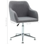 vidaXL Chaises pivotantes à manger lot de 2 gris clair tissu